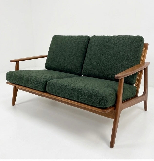 Mid Century Parker Rattan Blackwood teak two seater lounge nordic Custom Order