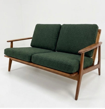 Mid Century Parker Rattan Blackwood teak two seater lounge nordic Custom Order
