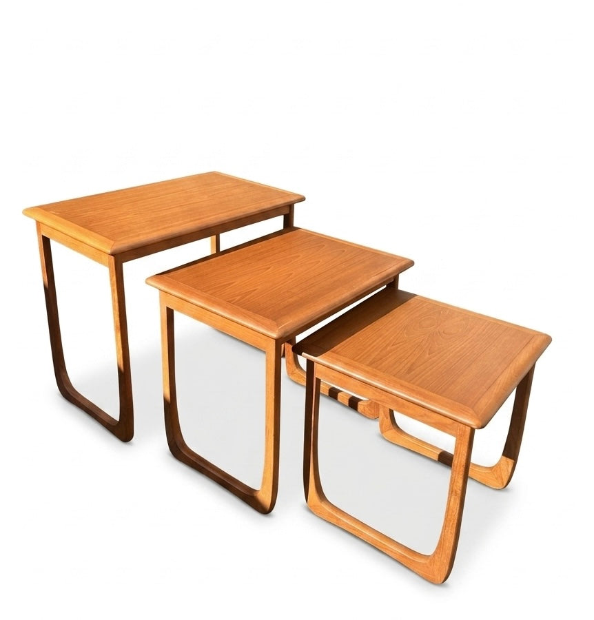 Mid Century Burgess Nesting tables Golden Teak 1970s Australian