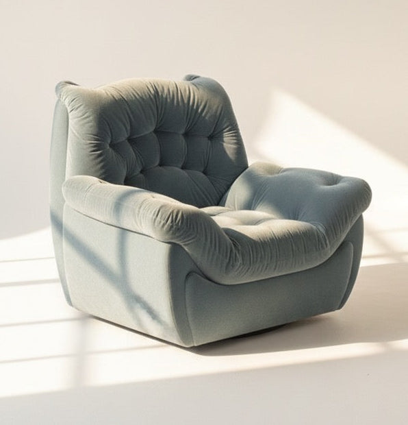 Mid Century Namco Pod Chair baby velvet blue