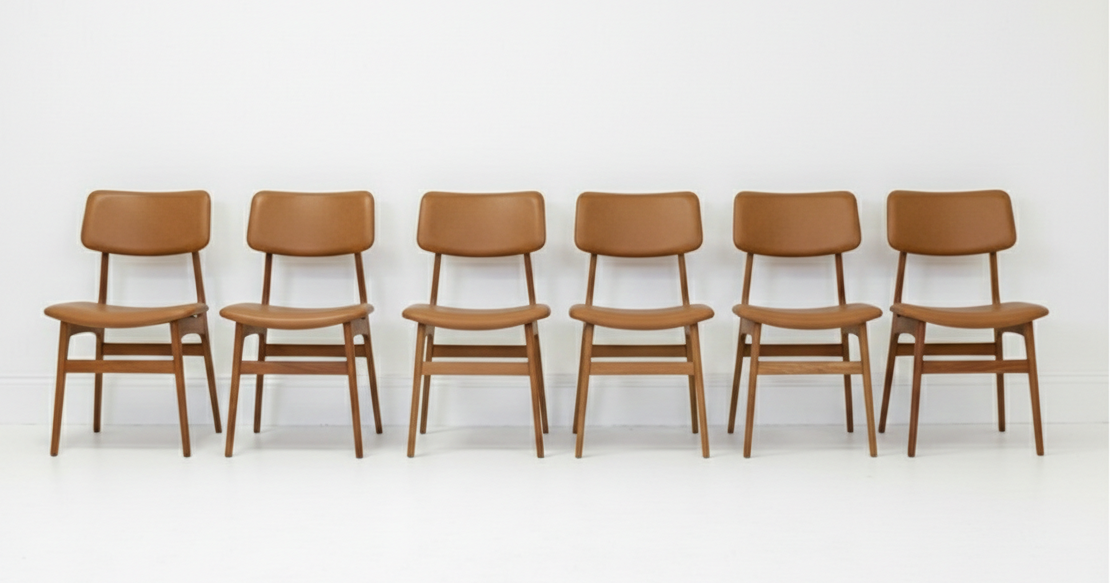 Mid Century RARE Elite rectangular back retro set of six chairs Tasmanian Ash Custom Order 3-4 week lead time