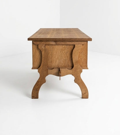 Mid Century Danish Henning  Kjærnulf oak desk retro vintage storage