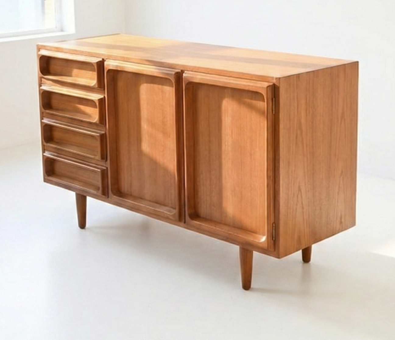 Mid Century Australian Made Chiswell sideboard LP stroage record holder teak cabinet 70s era