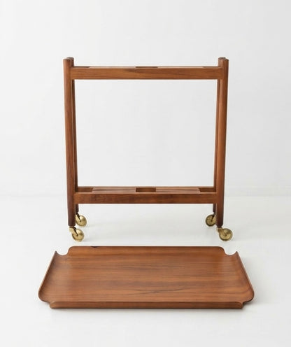 C. A. Backman Trolley Finland teak fold serving cocktail bar cart