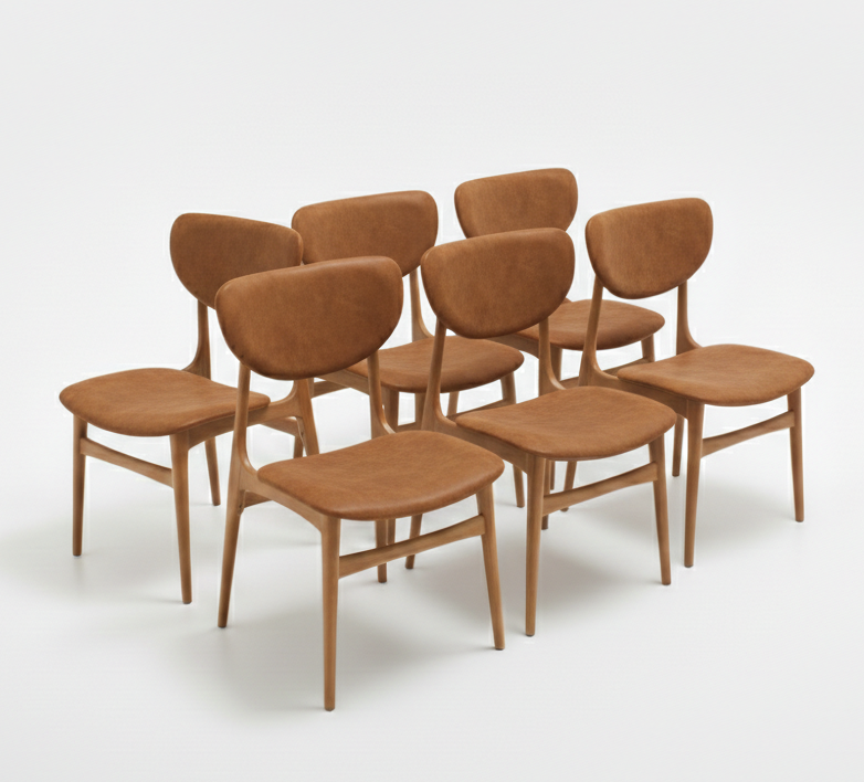 Mid Century Australian Elite Dining Chair Set of Six Custom Upholstery 3 - 4 week lead time MCM