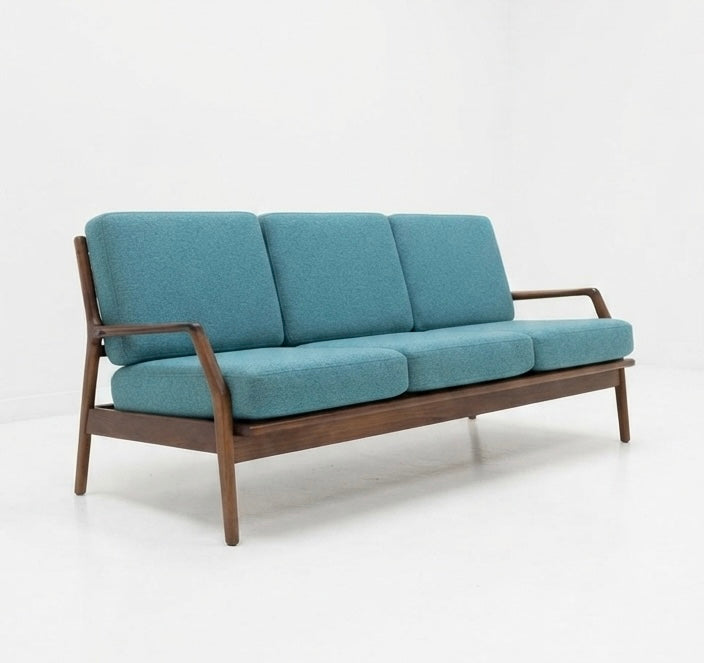 Mid Century Fler lounge teak CUSTOM Order three seater retro sofa