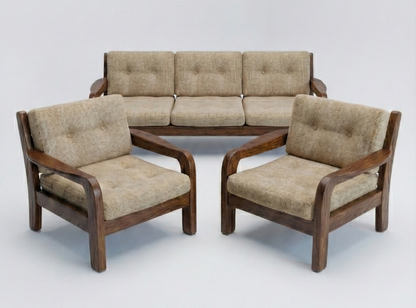 Mid Century Danish Backwood sculpture lounge three seater sofa settee original wool