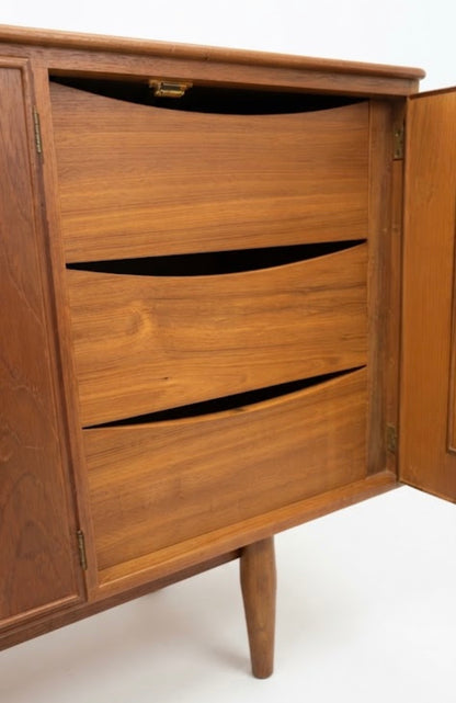 Mid Century RARE Burgess sideboard three door teak buffet storage unit