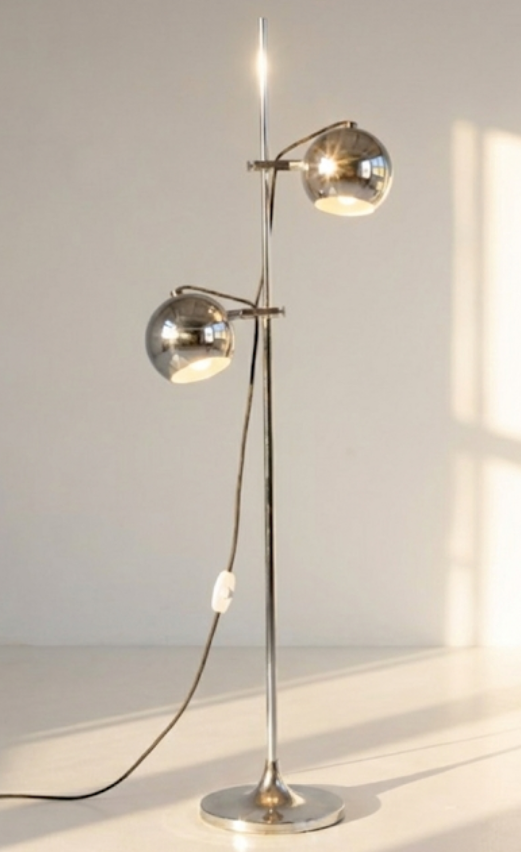 Mid Century Eye Ball Chrome twin head lamp Oslo