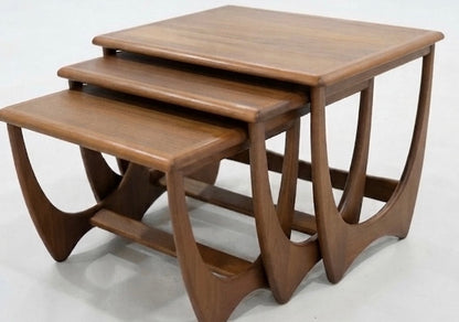 Kalmar Nesting walnut veneer coachwood table coffee Custom finish