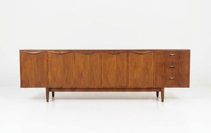 Chiswell Wave Teak Sideboard, Five-Door Buffet