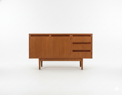 Mid Century Teak Sideboard Buffet Cabinet LP Storage by Wrightbilt 1960s minimalist Custom Order 2-3 week