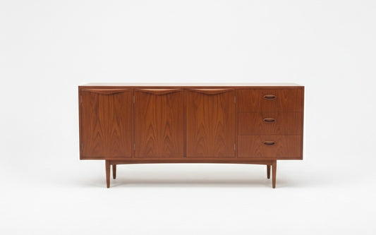 Mid Century Chiswell Iconic Wave sideboard teak storage cabinet retro mcm 1960s