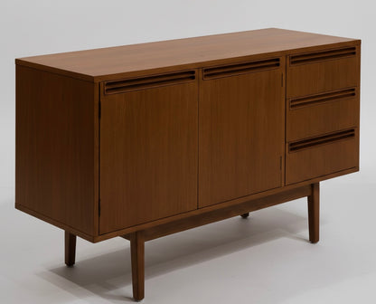 Mid Century Teak Sideboard Buffet Cabinet LP Storage by Wrightbilt 1960s minimalist Custom Order 2-3 week