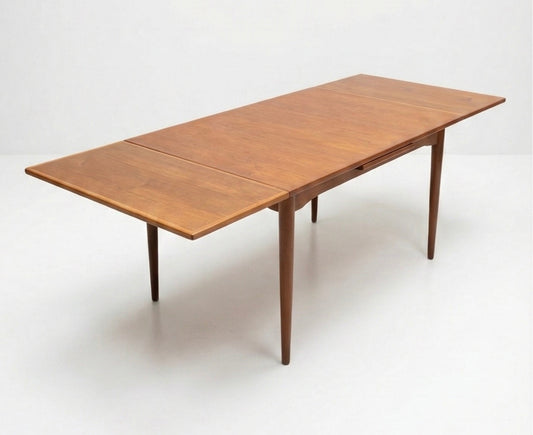 Mid Century Parker Nordic extending table teak rectangle cigar legs 1960s