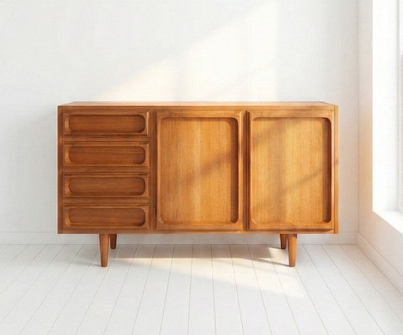 Mid Century Australian Made Chiswell sideboard LP stroage record holder teak cabinet 70s era