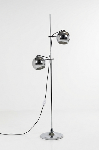 Mid Century Eye Ball Chrome twin head lamp Oslo