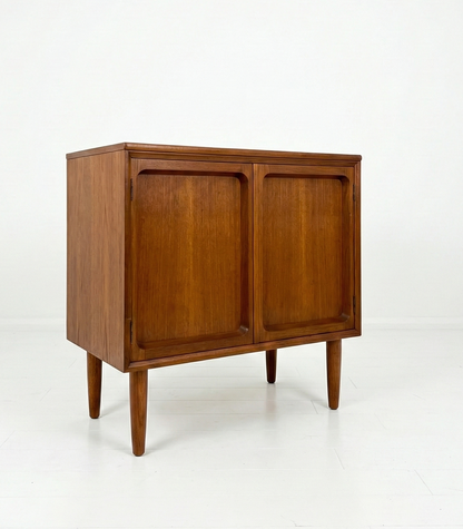 Mid Century Chiswell compact L P cabinet teak retro storage sideboard