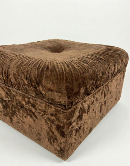 Mid Century Parker brown velvet ottoman to suit modular lounge sofa 1970s