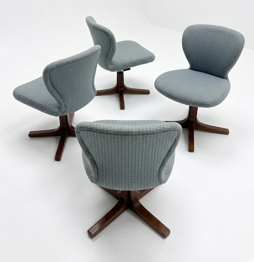 Mid Century Warren Catt Set of four chairs swivel Jarrah timber
