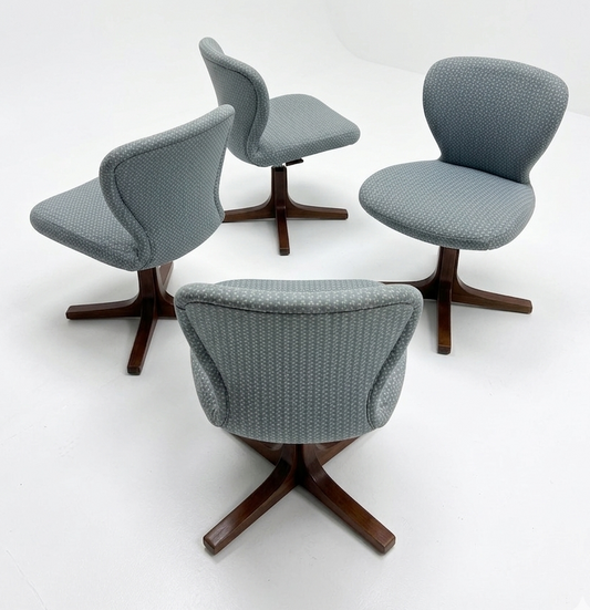 Mid Century Warren Catt Set of four chairs swivel Jarrah timber