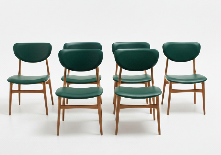 Mid Century Australian Elite Dining Chair Set of Six Custom Upholstery 3 - 4 week lead time MCM