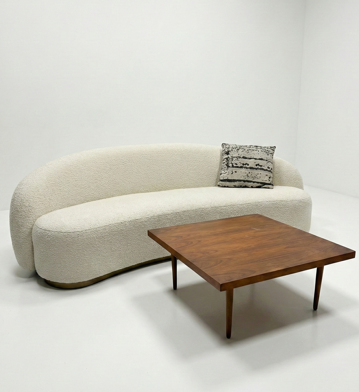 Mid Century Square teak coffee table cigar legs