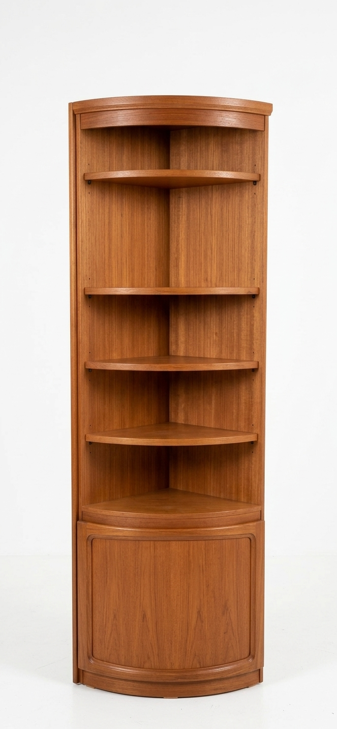 Mid Century Chiswell corner teak cabinet shelf storage retro