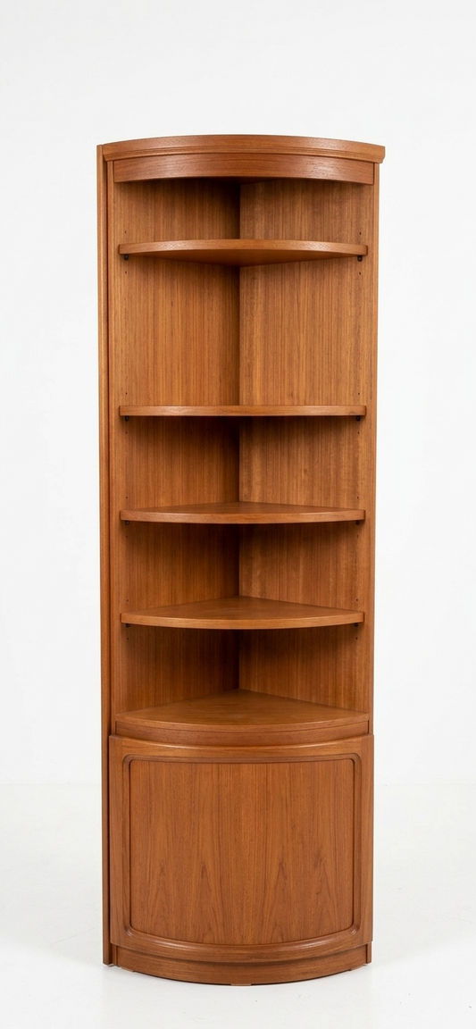 Mid Century Chiswell corner teak cabinet shelf storage retro