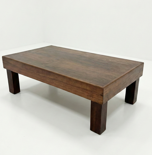 Brutalist Solid Wood Coffee Table