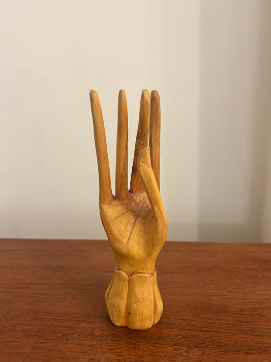 Vintage hand wood carved decor