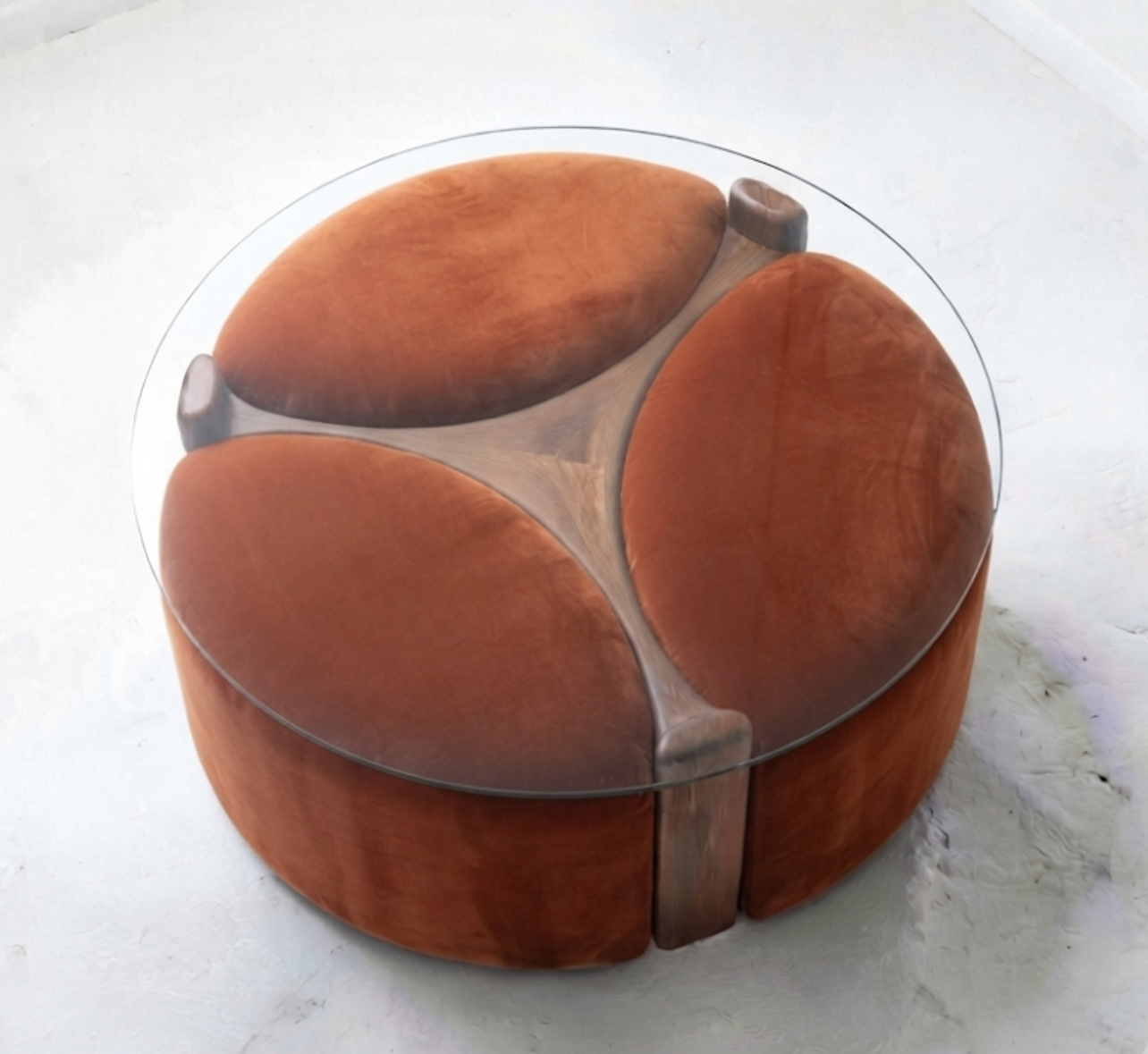 T H Brown coffee table and foot stools custom order 3 - 4 week lead time