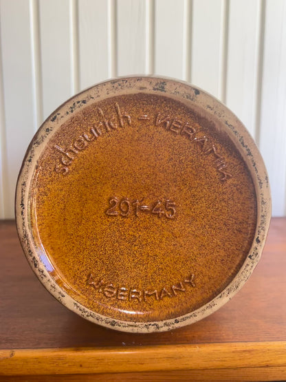 West German floor vase 291 -45 brown cream glazed